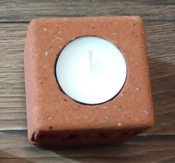 Tuff Stone Grape/Pomegranate Candle Holder