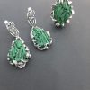 silver jewelry with natural malachite