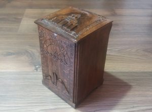 Handcrafted Armenian Wooden Box with Mount Ararat and Saint Hripsime Church, Kitchen Storage Box, Decorative Wooden Box