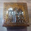 Handcrafted Armenian Wooden Box with Mount Ararat and Etchmiadzin Cathedral, Kitchen Storage Box, Decorative Wooden Box