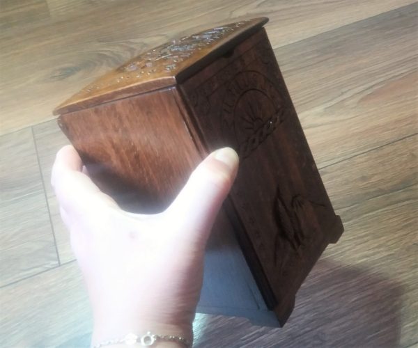 Handcrafted Armenian Wooden Box with Mount Ararat and Etchmiadzin Cathedral, Kitchen Storage Box, Decorative Wooden Box