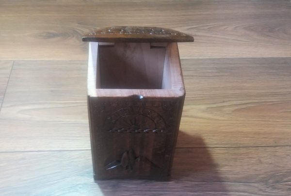 Handcrafted Armenian Wooden Box with Mount Ararat and Etchmiadzin Cathedral, Kitchen Storage Box, Decorative Wooden Box