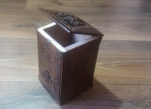 Handcrafted Armenian Wooden Box with Mount Ararat and Etchmiadzin Cathedral, Kitchen Storage Box, Decorative Wooden Box