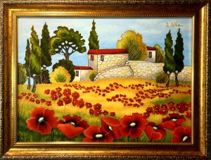 ” Landscape with poppies”