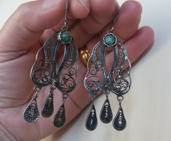 Armenian Filigree Amazonite Earrings