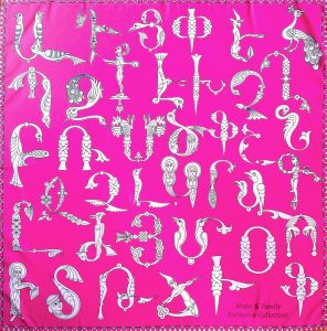 Armenian Scarf with Letters (Pink) by MANÉ