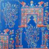 Armenian Alphabet and Altar Dark Blue Scarf