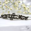 "Floral Patterns" Silver Hair Barrette