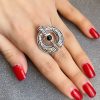 Sterling silver 925 black stone ring , Armenian jewelry , black onyx rings , Rare rings