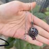 Sterling Silver Red Enameled Pomegranate Pendant