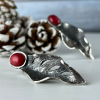 Sterling silver jewelry with natural coral stone