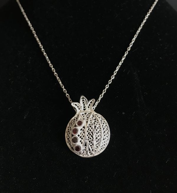 "Pomegranate" Silver Necklace