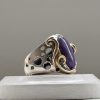 Goldplated silver ring with natural charoite | purple | handmade jewelry by Shahinian