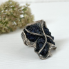 Natural and exclusive blue azurite | streling silver ring by Shahinian jewelry