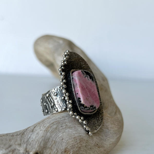 Rhodonite Silver Ring