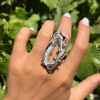 Sterling Silver Agate Lizard Ring