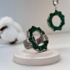Handmade silver ring & pendant with natural raw malachite | exclusive jewelry by Shahinian