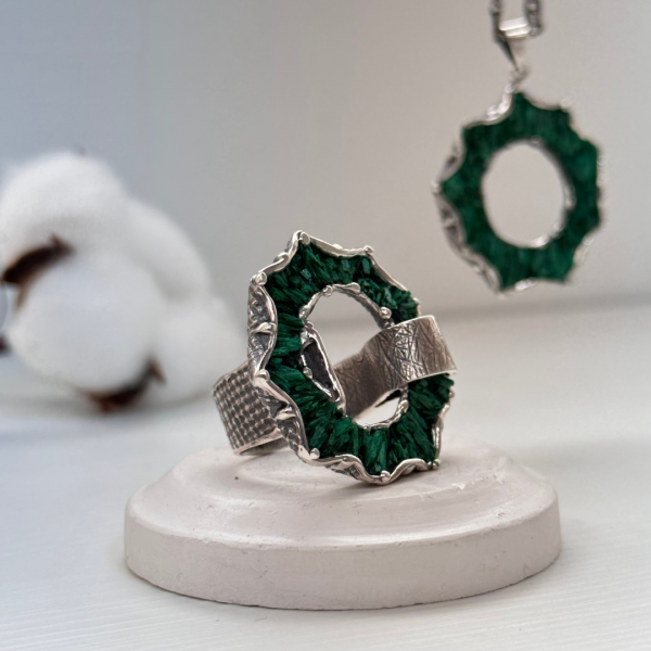 Malachite Ring and Pendant Set