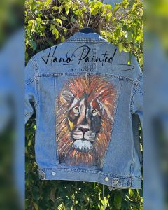Denim Jacket, Lion – Hand Painted By Gog