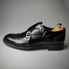 VOTNAMAN Double Monk Shoes for Men in Black