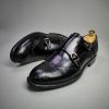 VOTNAMAN Double Monk Shoes for Men in Black