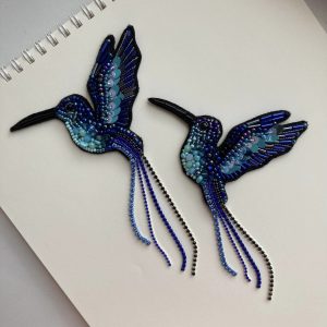 Blue bird brooch
