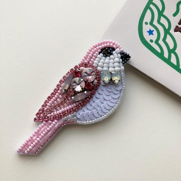 Pink Bird Brooch