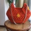 “Flora” handmade bag in orange