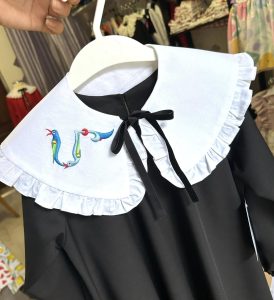 Collar for Girls with Elegant Embroidery | Armenian Bird Letter