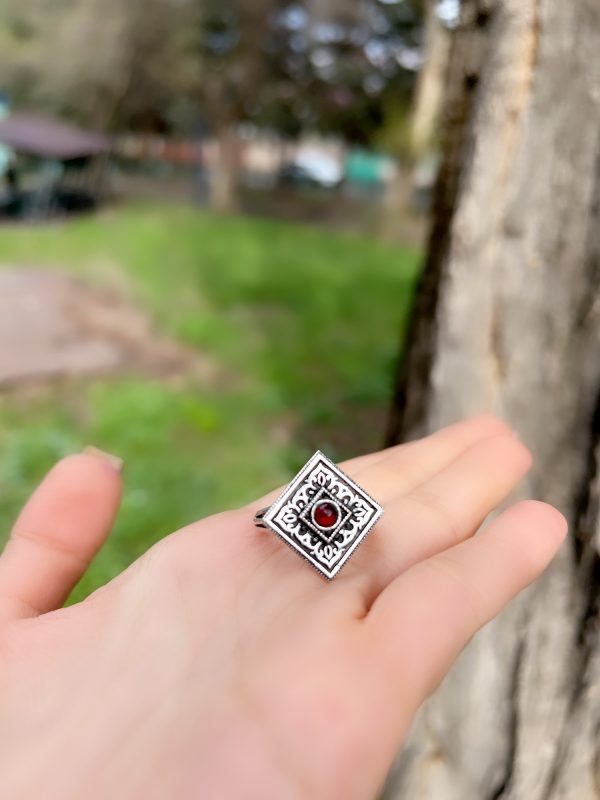 Sterling Silver Garnet Ring