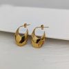 puff earrings oval god plated made in love