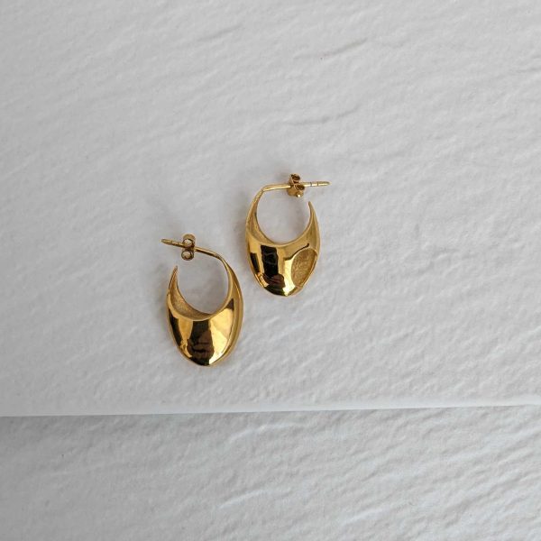 puff earrings oval god plated made in love