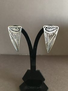 Silver filigree handmade earrings 031