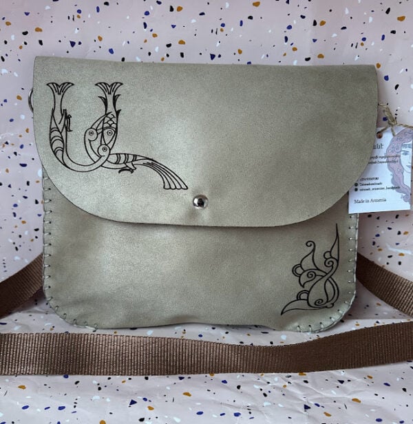 Beige Bag with Armenian Bird Letter "A"