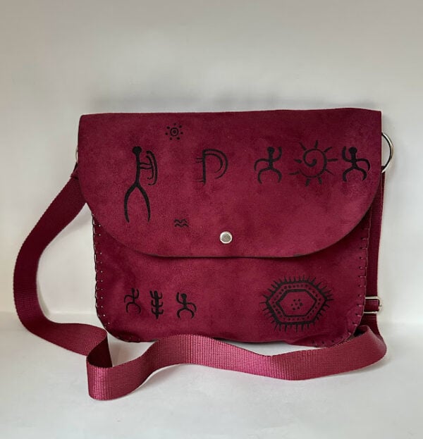 Maroon Bag with Armenian Petroglyphs