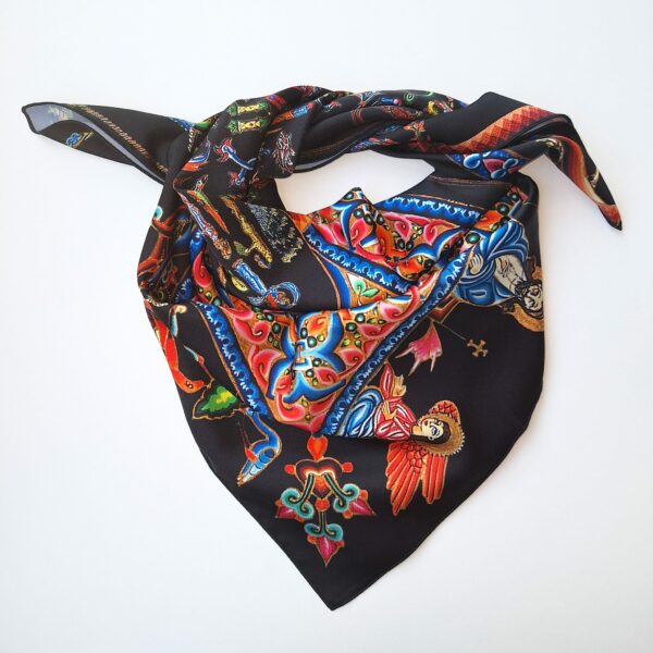 Armenian Alphabet and Altar Black Scarf