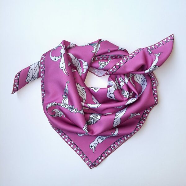 Pink Armenian Alphabet Scarf