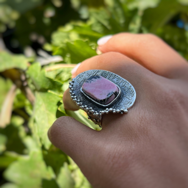 Rhodonite Silver Ring