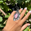 Adjustable Silver Rhodonite Ring