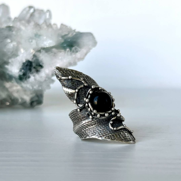 Black Onyx Silver Ring