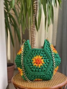 Flora Handmade bag in green