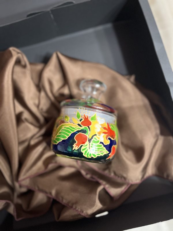 Hand Painted Glass Container