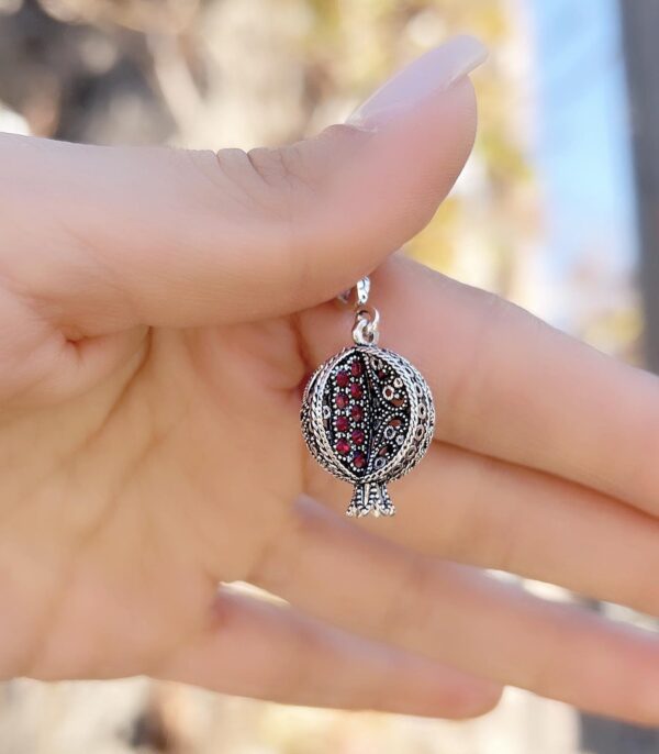 Red Enameled Pomegranate Pendant