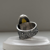Exclusive silver ring with natural amber | Handmade jewelry by Shahinian