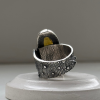 Amber Silver Ring