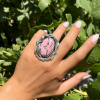 Amazing silver ring with natural rodonite | exclusive jewelry by SHahinian