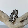 Sterling silver ring with natural agate gemstone | lizard simbol