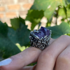 Silver ring| twigs | natural amethyst | lizard | exclusive handmade jewelry by Shahinian