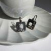 Black Sterling Silver Earrings