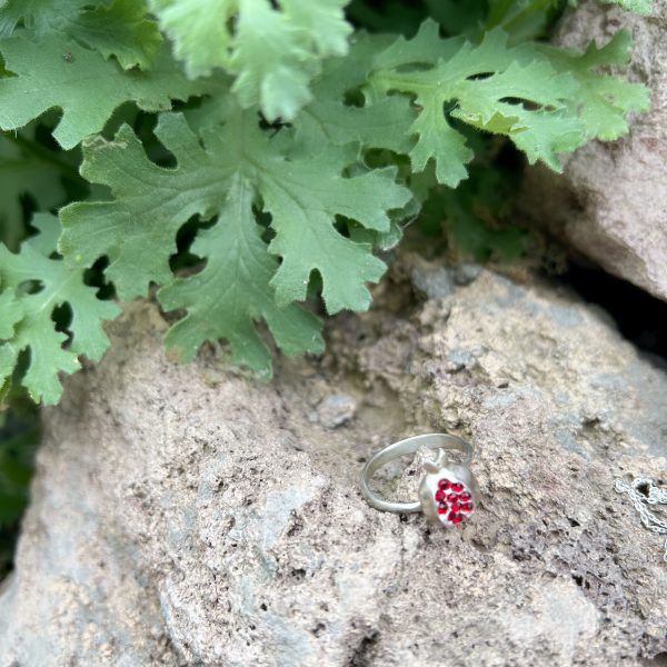 Sterling Silver Delicate Pomegranate Ring